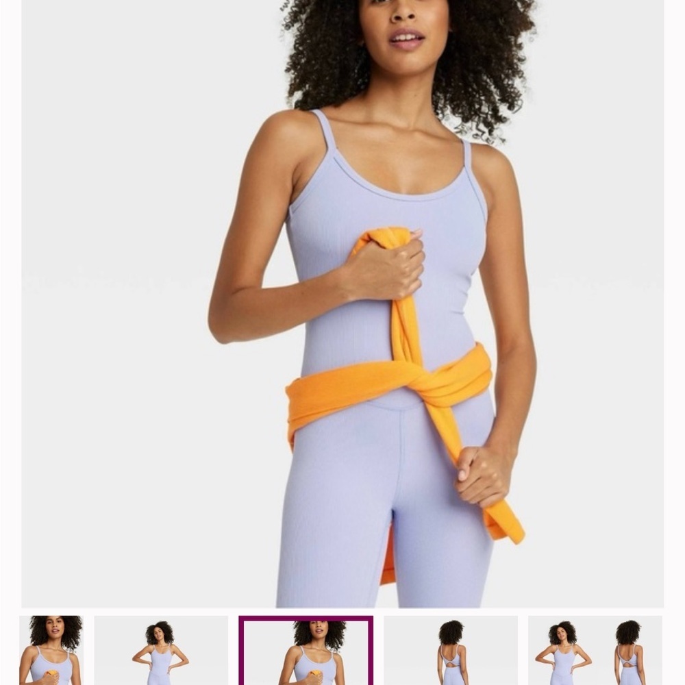 All in Motion set of 2 Ribbed Keyhole Jumpsuits Lavender XS and Black S - Target - Picture 3 of 8